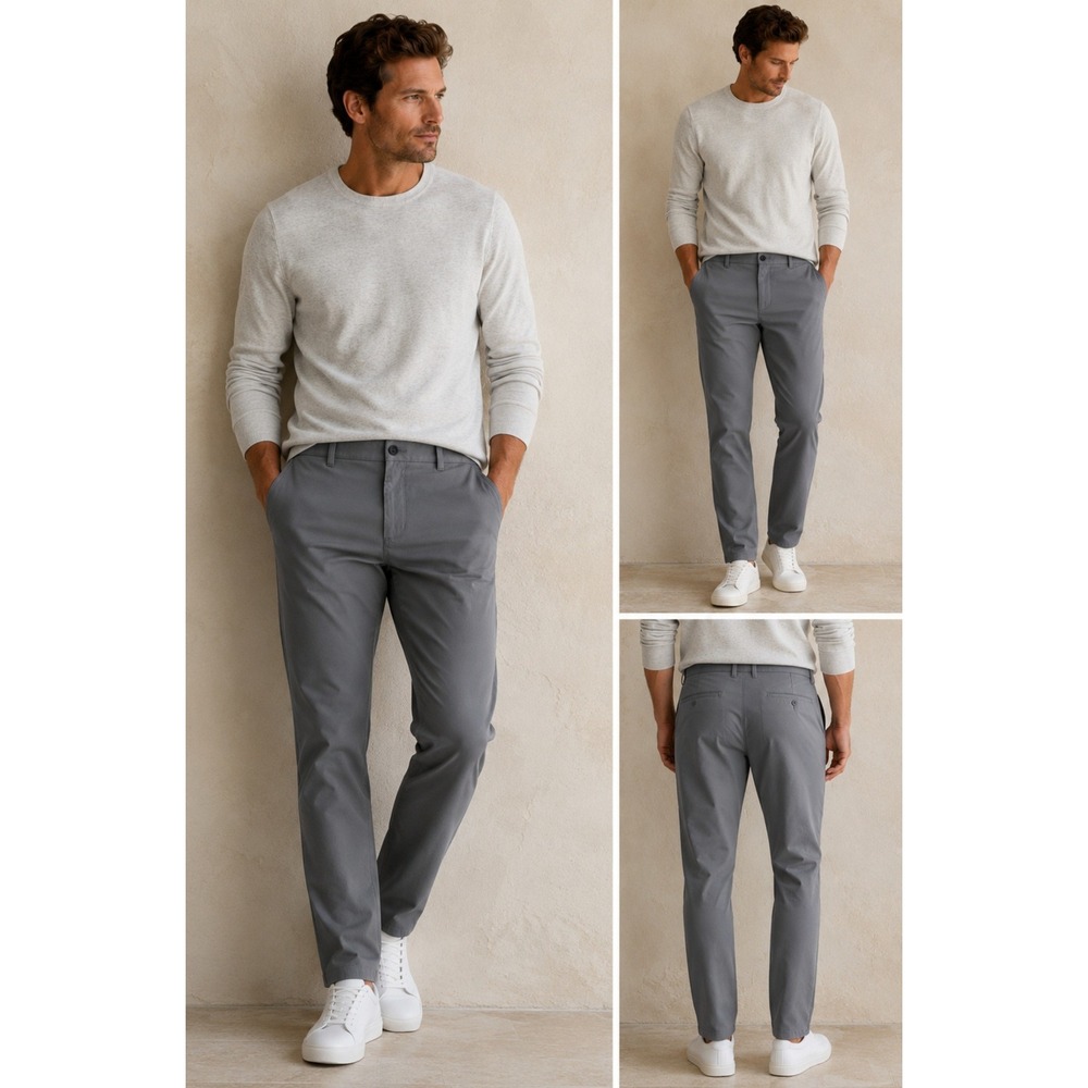 Vuori Mens 30 Gray Cascade Tech Performance Stretch Chino Pants Trousers V427